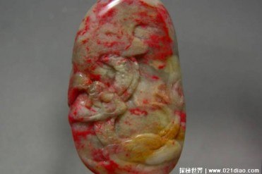 七彩鸡血玉以白色为底 色彩独特市价高达三亿(光...