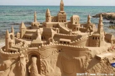 世界上最高的沙雕城堡 坐落在德国高16.68米(用沙...
