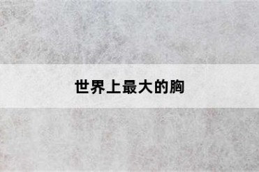 世界上最大的胸