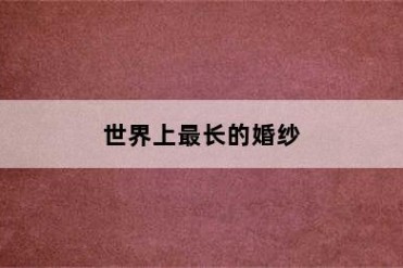 世界上最长的婚纱