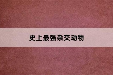 史上最强杂交动物