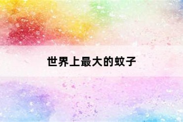 世界上最大的蚊子