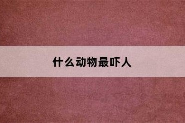 什么动物最吓人