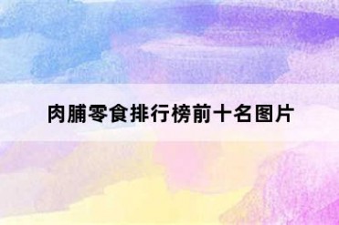 肉脯零食排行榜前十名图片