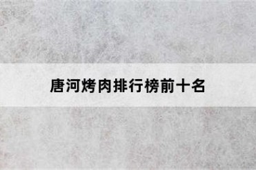 唐河烤肉排行榜前十名