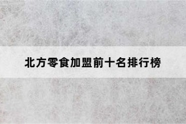 北方零食加盟前十名排行榜