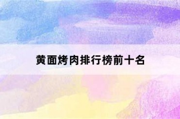 黄面烤肉排行榜前十名