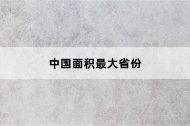 中国面积最大省份