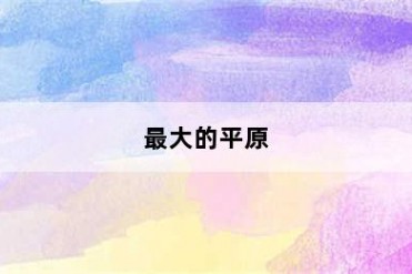 最大的平原
