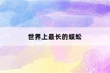 世界上最长的蜈蚣