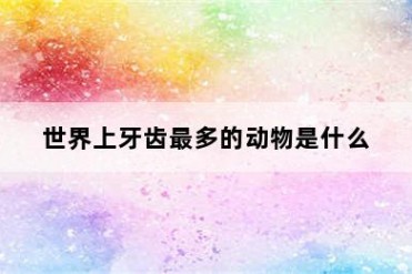 世界上牙齿最多的动物是什么