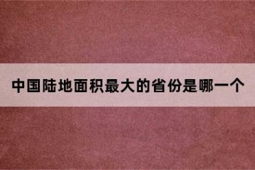 中国陆地面积最大的省份是哪一个