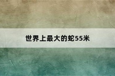 世界上最大的蛇55米