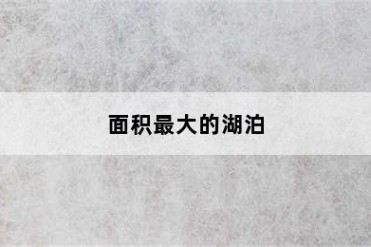 面积最大的湖泊