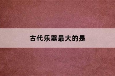 古代乐器最大的是