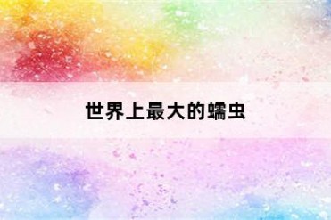 世界上最大的蠕虫