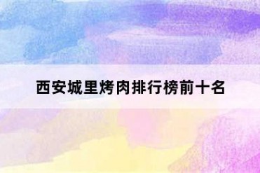 西安城里烤肉排行榜前十名